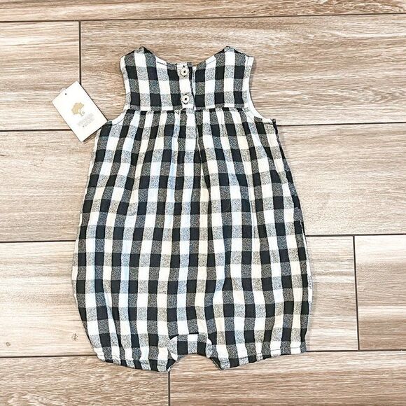 Tucker + Tate Black White Check Gingham Romper - NWT! Size 3M - Picture 4 of 4